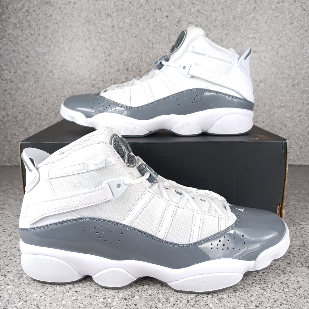 Nike Air Jordan 6 Rings White Cool Grey Sneakers - Men's Size 12 Shoes